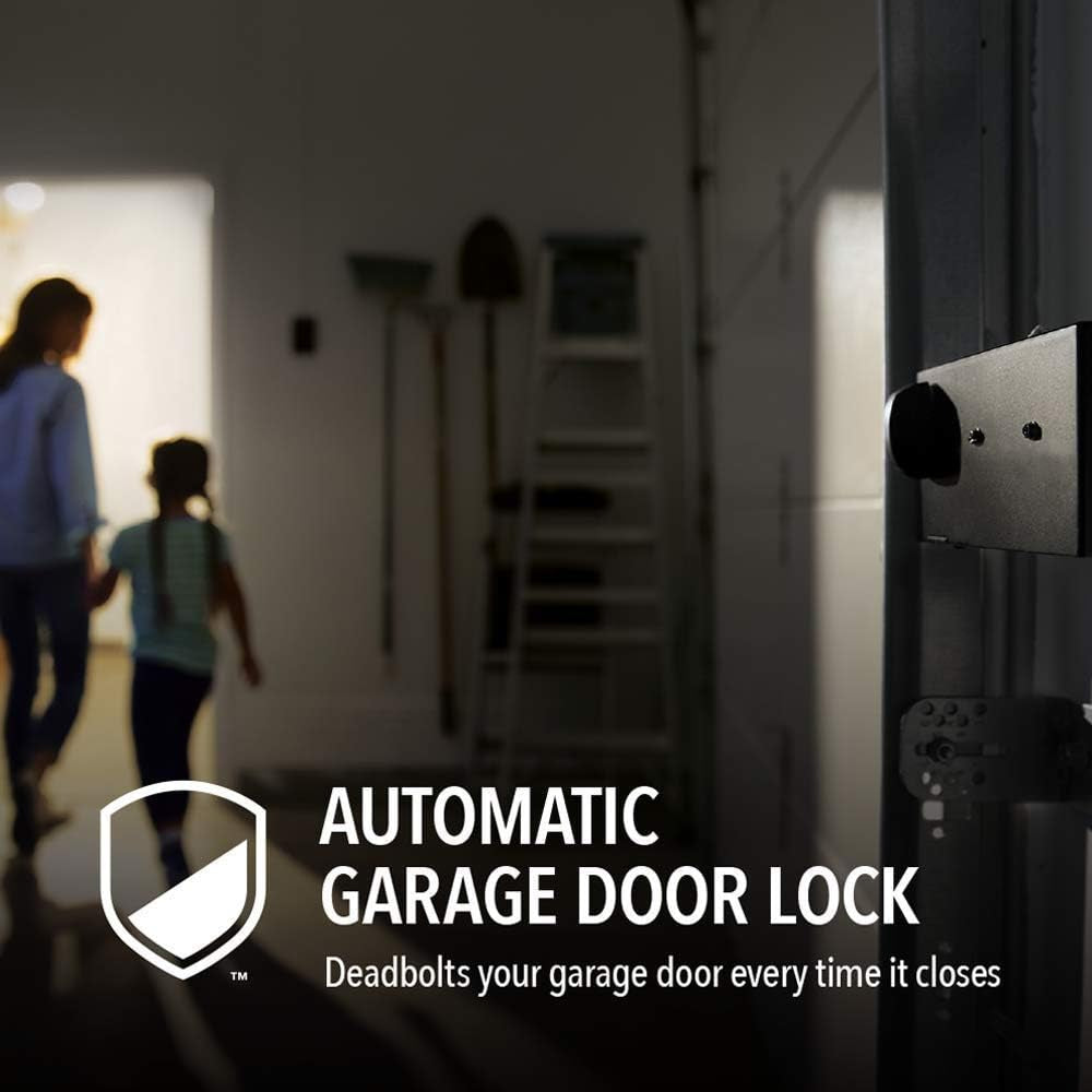 Smart Garage Door Opener - Wall Mounted - Myq Smartphone Controlled - Ultra Quiet Space Saving Direct Drive, Model RJO20, Black